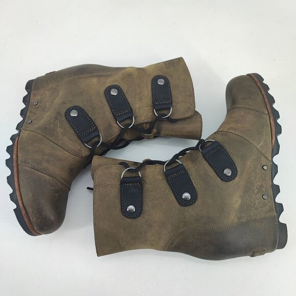 Sorel Women's Joan Of Arctic Brown Leather Boots Size 7.5 - Picture 6 of 8
